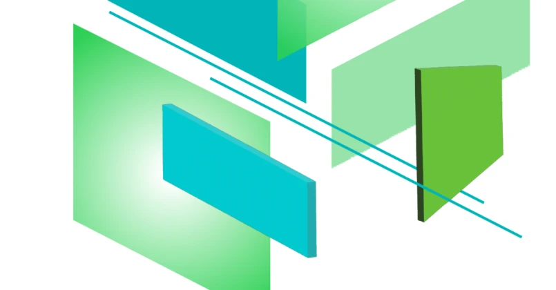 floating blue green grey diagonal shapes
